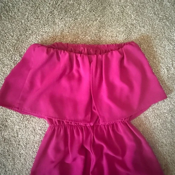 Like new!! Elegant Pink Strapless Jumpsuit - Picture 3 of 5
